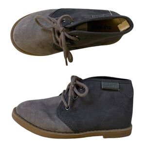NWOT Old Navy Kids Faux Suede Two Tone Lade Up Dress Boots Gray Size 9 (Toddler)